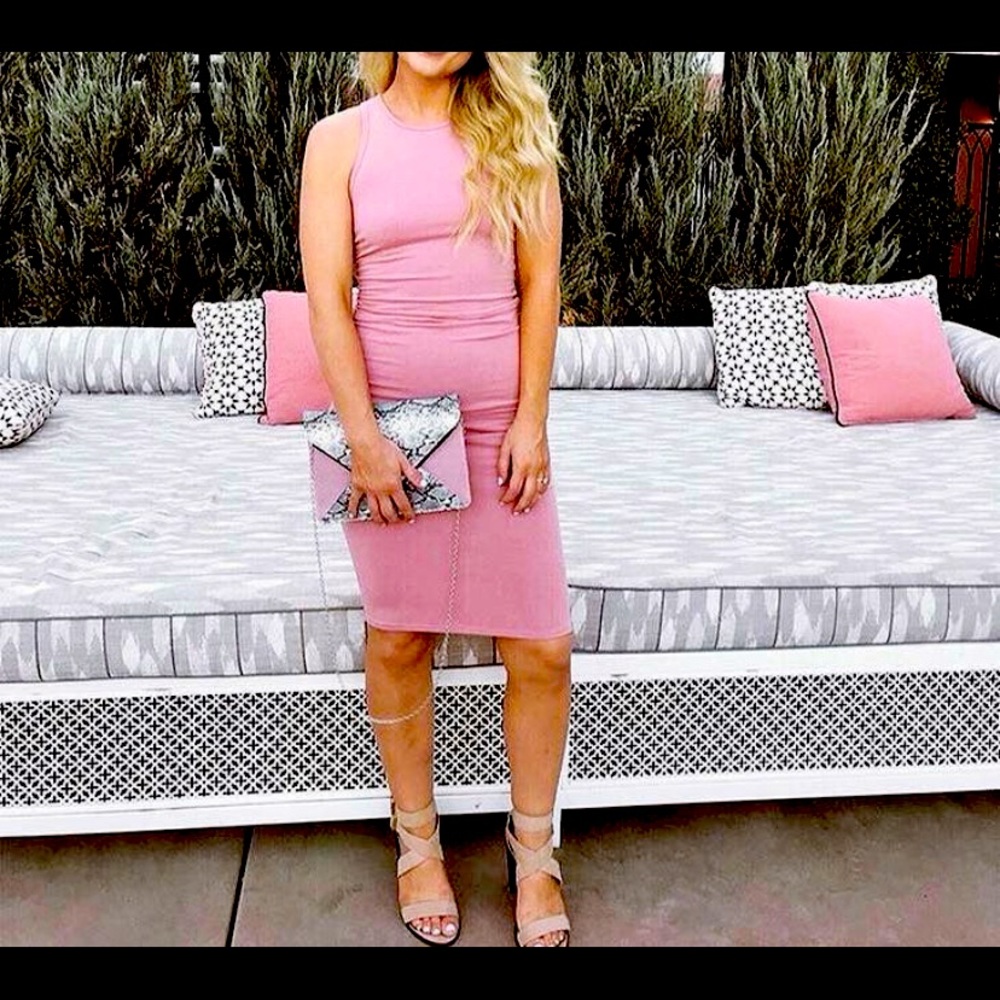 Snakeprint and pink double clutch with removable chain strap NWT